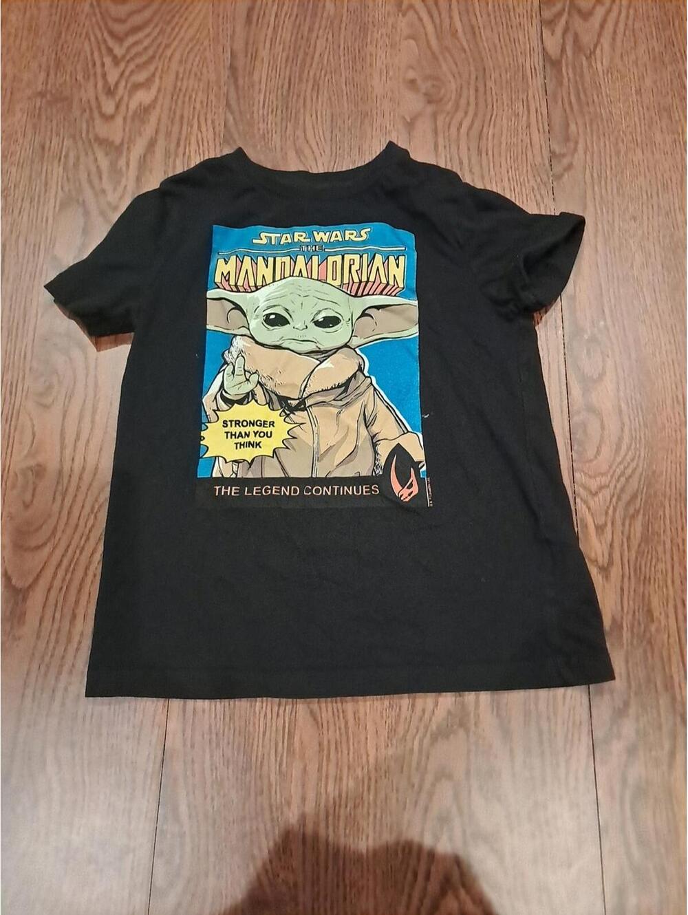 Star Wars Boys Mandalorian Graphic T-Shirt Black, Short Sleeve, Size Small 6-7